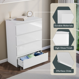 Vida Designs Glinton 4 Drawer White Chest of Drawers - Wilko - thumbnail 7