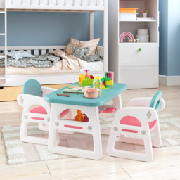Costway 2 Seater Kids Dining Set Blue - Size: 87 x 56 x 29cm - Wilko - thumbnail 5