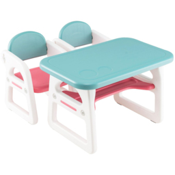 Costway 2 Seater Kids Dining Set Blue - Size: 87 x 56 x 29cm - Wilko - thumbnail 3