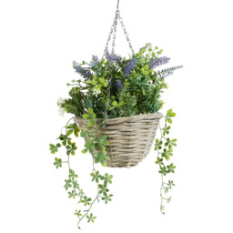 Lavender Hanging Basket - Purple and Green - Size: 31 x 57 x 31 cm - Wilko - thumbnail 3