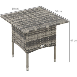 Outsunny Rattan Side Table Grey - Size: 53 x 12.5 x 53cm - Wilko - thumbnail 6