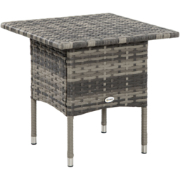 Outsunny Rattan Side Table Grey - Size: 53 x 12.5 x 53cm - Wilko - thumbnail 3