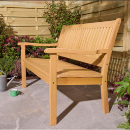 Rowlinson Farnham 2 Seater Natural Garden Bench - Brown - Wilko - thumbnail 7