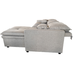 DS Living Lucca 3 Seater Silver Fabric L-Shape Pull Out Corner Sofa Bed with Storage - Wilko - thumbnail 7