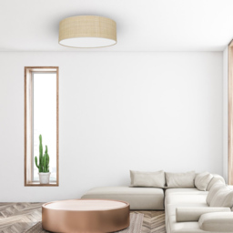 Milagro Marshall Rattan White Ceiling Lamp 230V - Size: 50 x 50 x 13cm - Wilko - thumbnail 5