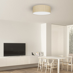 Milagro Marshall Rattan White Ceiling Lamp 230V - Size: 50 x 50 x 13cm - Wilko - thumbnail 3