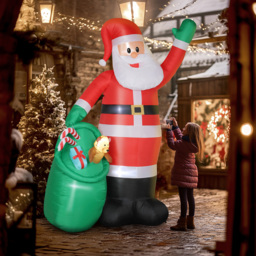 Everglow Giant Christmas Blow Up Inflatable Santa Claus Decoration with Built-in LEDs 9ft - Size: 275 x 90 x 180cm - Red - Wilko - thumbnail 6