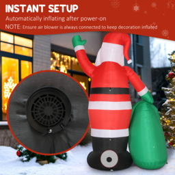Everglow Giant Christmas Blow Up Inflatable Santa Claus Decoration with Built-in LEDs 9ft - Size: 275 x 90 x 180cm - Red - Wilko - thumbnail 7