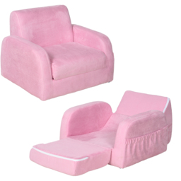 Tommy Toys 2 in 1 Pink Padded Wood Frame Kids Fold Out Armchair - Wilko - thumbnail 3