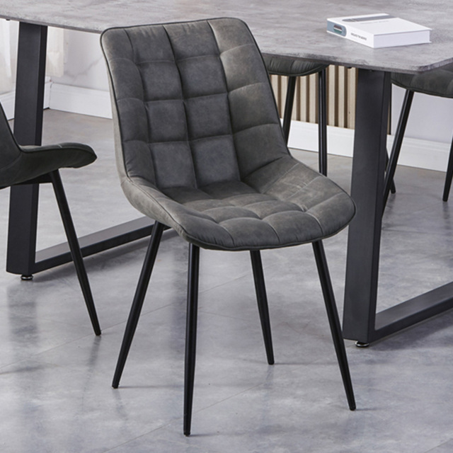 Alba Set of 2 Grey Suede Effect Plush Padded Dining Chairs - MCC - Wilko - image 1