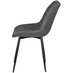Alba Set of 2 Grey Suede Effect Plush Padded Dining Chairs - MCC - Wilko - thumbnail 5