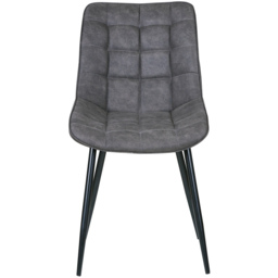 Alba Set of 2 Grey Suede Effect Plush Padded Dining Chairs - MCC - Wilko - thumbnail 3
