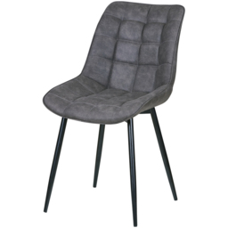 Alba Set of 2 Grey Suede Effect Plush Padded Dining Chairs - MCC - Wilko - thumbnail 4
