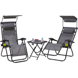 Neo Grey Zero Gravity Chairs and Table - Size: 1 Seater - Wilko - thumbnail 3