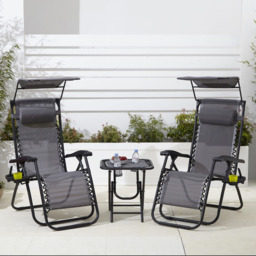 Neo Grey Zero Gravity Chairs and Table - Size: 1 Seater - Wilko - thumbnail 6