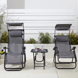 Neo Grey Zero Gravity Chairs and Table - Size: 1 Seater - Wilko - thumbnail 5