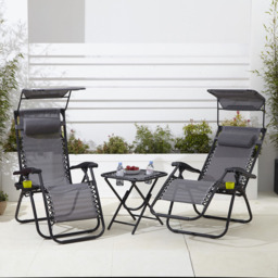 Neo Grey Zero Gravity Chairs and Table - Size: 1 Seater - Wilko - thumbnail 1