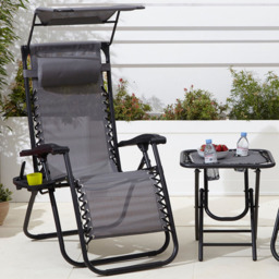 Neo Grey Zero Gravity Chairs and Table - Size: 1 Seater - Wilko - thumbnail 7