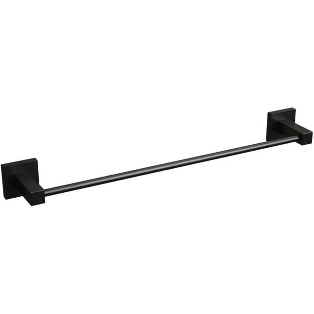 Rothley Matt Black Square Towel Rail 450mm - Size: 9.5 x 6.5 x 52cm - Wilko - image 1