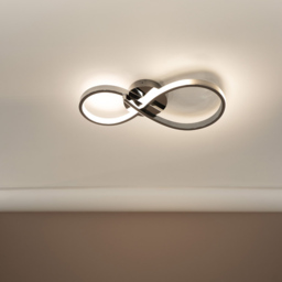 ValueLights Infinity Chrome Swirl Integrated LED Ceiling Light - Size: 41 x 18.5 x 8cm - Silver - Wilko - thumbnail 3