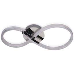 ValueLights Infinity Chrome Swirl Integrated LED Ceiling Light - Size: 41 x 18.5 x 8cm - Silver - Wilko - thumbnail 1
