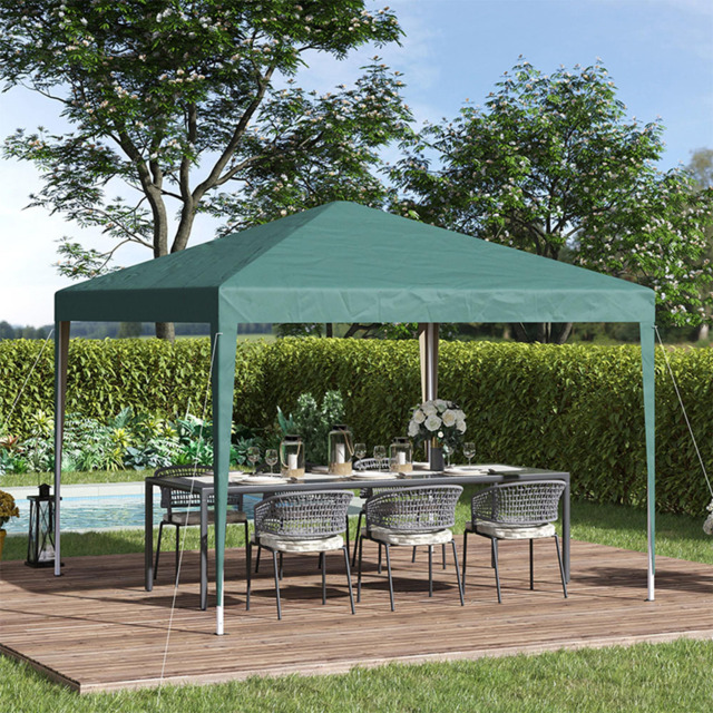 Outsunny 3 x 3m Green Marquee Pop Up Gazebo - Size: 255 x 295 x 295cm - Wilko - image 1