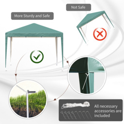 Outsunny 3 x 3m Green Marquee Pop Up Gazebo - Size: 255 x 295 x 295cm - Wilko - thumbnail 4