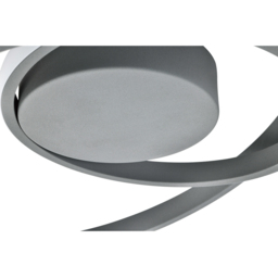 Happy Homewares Single Loop Strip Matt Grey Flush LED Powered Ceiling Light - Size: 9 x 39 x 39cm - Wilko - thumbnail 5