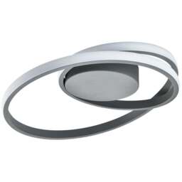Happy Homewares Single Loop Strip Matt Grey Flush LED Powered Ceiling Light - Size: 9 x 39 x 39cm - Wilko - thumbnail 1