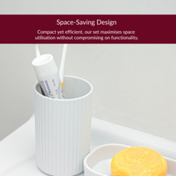 Innoteck Essentials 4 Piece Matt White Dish Dispenser and Tumbler Bathroom Accessory Set - Size: 6.5 x 16 x 8cm - Wilko - thumbnail 5