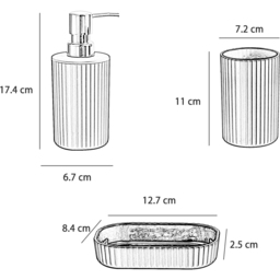 Innoteck Essentials 4 Piece Matt White Dish Dispenser and Tumbler Bathroom Accessory Set - Size: 6.5 x 16 x 8cm - Wilko - thumbnail 7