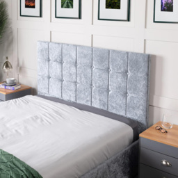 Home Treats Single Grey Crushed Velvet Ottoman Storage Bed - Silver - Wilko - thumbnail 4