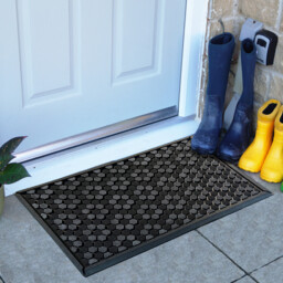 My Home Rubber Pin Door Mat Black - Wilko - thumbnail 6