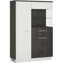 Florence Zingaro 2 Door Right Hand Display Cabinet - Grey - Furniture To Go - Wilko - thumbnail 3