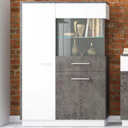 Florence Zingaro 2 Door Right Hand Display Cabinet - Grey - Furniture To Go - Wilko - thumbnail 1