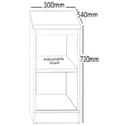 R White Cabinets 2 Shelf White Desk Height Wide Bookcase - Size: 72.8 x 30 x 54cm - Wilko - thumbnail 6