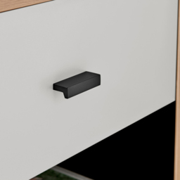 Furniturebox Billet Single Drawer Single Shelf Off White and Wood Effect Bedside Table - Wilko - thumbnail 3