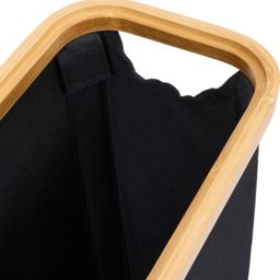Living and Home Black and Natural Bamboo Toilet Roll Storage Basket with Lid - Size: 36 x 45 x 15cm - Black + Natural - Wilko - thumbnail 7