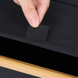 Living and Home Black and Natural Bamboo Toilet Roll Storage Basket with Lid - Size: 36 x 45 x 15cm - Black + Natural - Wilko - thumbnail 6