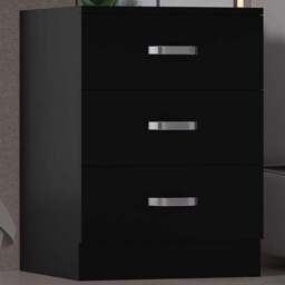 FWStyle Tunis 3 Drawer Matt Black Chest of Drawer - Wilko - thumbnail 1