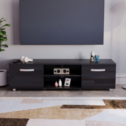 Vida Designs Cosmo 2 Door 2 Shelf Black Medium TV Unit - Size: 40 x 140 x 38cm - Wilko - thumbnail 6