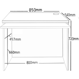R White Cabinets Home Office Desk with Keyboard Tray Brown - Size: 72 x 85 x 54cm - Wilko - thumbnail 6