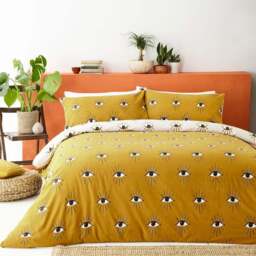furn. Theia King Size Ochre Duvet Set - Orange - Wilko