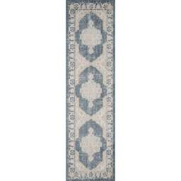 Desire Rugs Maia Navy Orchid Floral Non Slip Rug 60 x 220cm - Blue - Wilko - thumbnail 1
