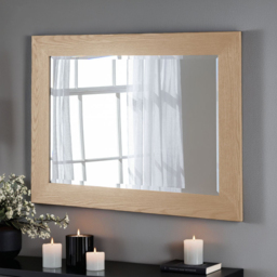 Yearn Bevelled Oak Effect Framed Wall Mirror 63 x 78cm - Brown - Wilko - thumbnail 3