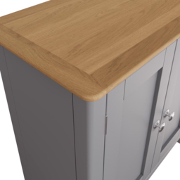 FWStyle Taberno 2 Door Dove Grey and Oak Compact Sideboard - Size: 67 x 65 x 33cm - Wilko - thumbnail 6