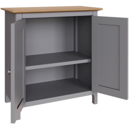 FWStyle Taberno 2 Door Dove Grey and Oak Compact Sideboard - Size: 67 x 65 x 33cm - Wilko - thumbnail 5