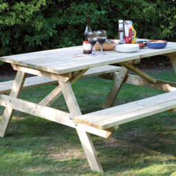 Picnic Bench 5ft - Size: 70 x 150 x 150cm - Brown - Rowlinson - Wilko - thumbnail 4