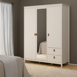 Florence Barcelona 3 Door 2 Drawer Cashmere Wardrobe with Mirror - Size: 199 x 150 x 58.4cm - Wilko - thumbnail 7