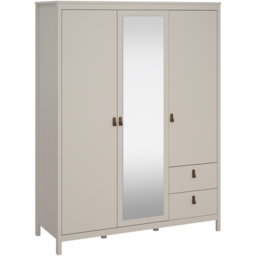 Florence Barcelona 3 Door 2 Drawer Cashmere Wardrobe with Mirror - Size: 199 x 150 x 58.4cm - Wilko - thumbnail 3